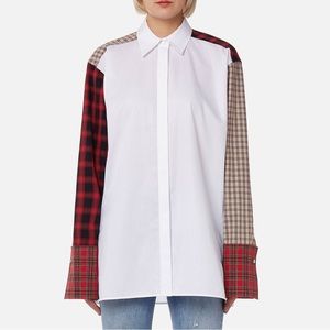 Helmut Lang women’s plaid patchwork shirt. Sz small
